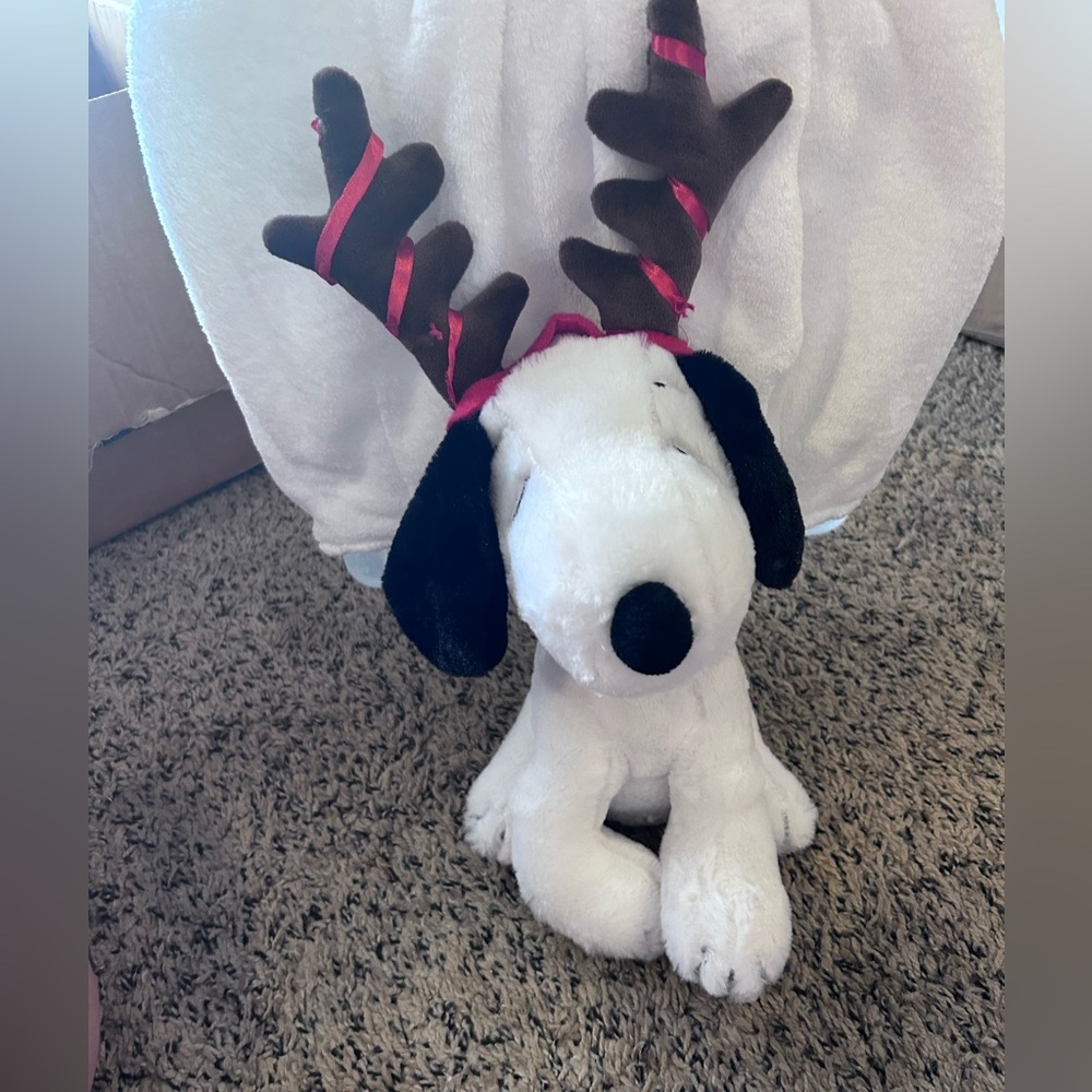 50%off w ❤️ Peanuts Animated Snoopy Plush Christmas Reindeer Antlers